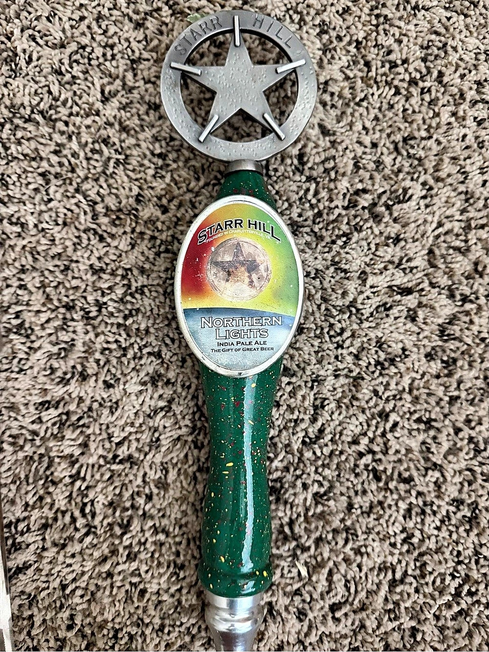 Starr Hill Northern Lights Green Beer Tap Handle